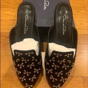 Oscar De La Renta Swarovski Crystal Mules